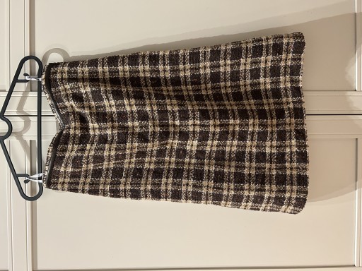 Zdjęcie oferty: wełniana spódnica w kratkę brązowa beż midi