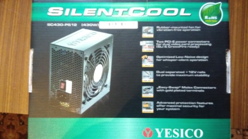 Zdjęcie oferty: Zasilacz YESICO SILENTCOOL SC430-PS12 430W