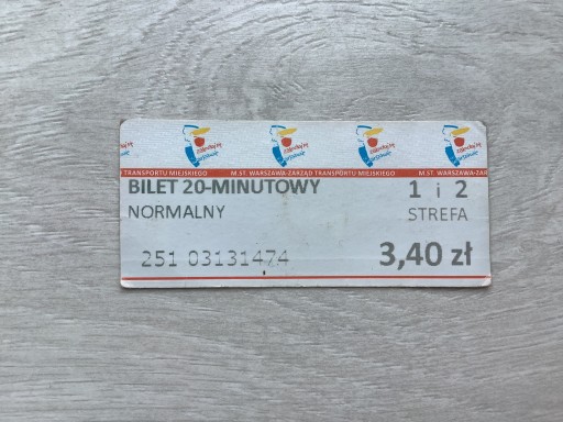 Zdjęcie oferty: Komunikacja miejska Wrocław bilet 20-minutowy 2015