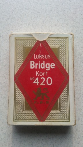 Zdjęcie oferty: LUXUS BRIDGE KORT 420 stare duńskie karty do gry 