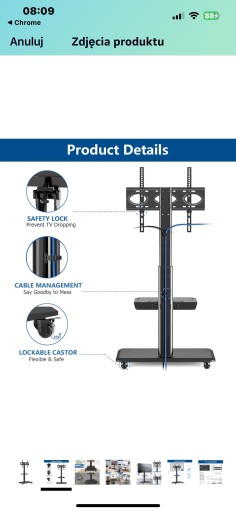 Zdjęcie oferty: Stojak pod telewizor, na kółkach RFIVER