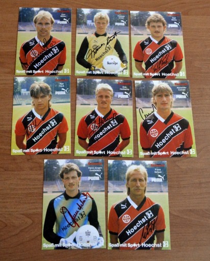 Zdjęcie oferty: 8 kart -Eintracht-z autografem-1978-1987