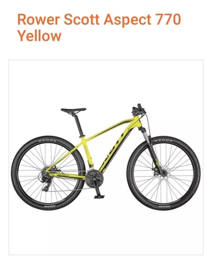 Zdjęcie oferty: Rower MTB SCOTT ASPECT 770 Yellow M z dodatkami