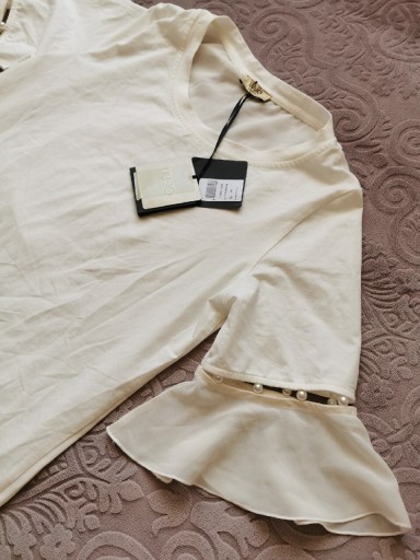 Zdjęcie oferty: Bluzka Liu Jo kremowa ecru beżowa perełki 40 L 