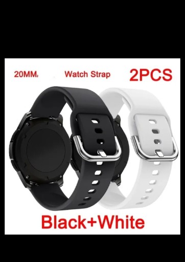 Zdjęcie oferty: Zestaw 2 pasków silikonowych 20mm smartwatch 