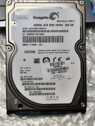 Zdjęcie oferty: Dysk twardy HDD Seagate Momentus 7200.4 500GB