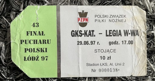 Zdjęcie oferty: Bilet z finału PP 1997: GKS Katowice- Legia