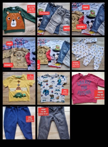 Zdjęcie oferty: Paka wiosna 80 bluzy H&M spodnie dresowe koszulki 