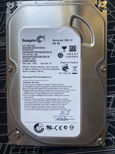 Zdjęcie oferty: Dysk HDD Seagate Barracuda 500GB