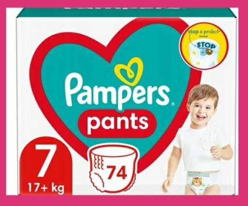 Zdjęcie oferty: Pieluchomajtki Pampers 7 17-25 kg 74