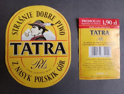 Zdjęcie oferty: Etykieta - Piwo Tatra PILS 