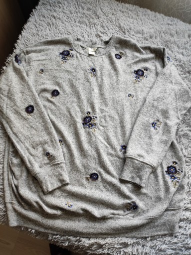 Zdjęcie oferty: H&M Mama ciążowa bluza sweter szary kwiaty XL