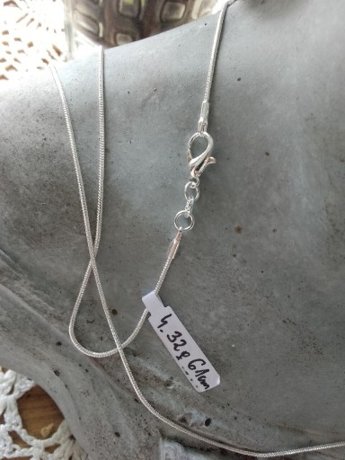Zdjęcie oferty: Nowy srebrny łańcuszek splot Żmijka wężyk 61 cm dł