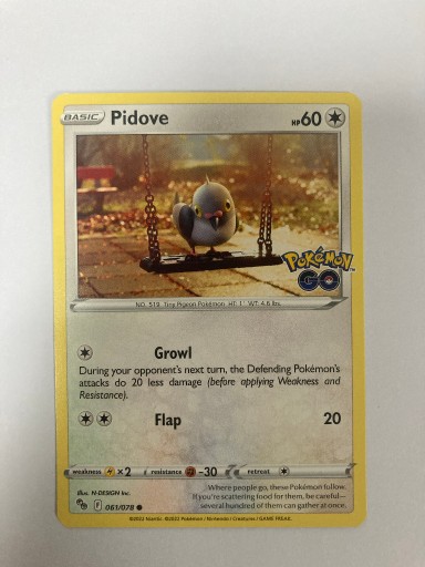 Zdjęcie oferty: Karta TCG Pokemon GO: Pidove 061/078