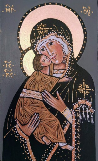 Zdjęcie oferty: Ikona pisana Matki Boskiej z Dzieciątkiem