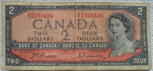 Zdjęcie oferty: Kanada $ 2 dollars 1954 Quebec Beattie Rasminski