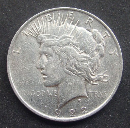 Zdjęcie oferty: USA - 1 Dollar 1922 PEACE - Srebro