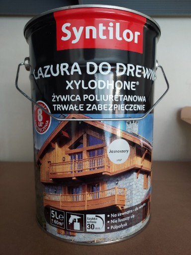 Zdjęcie oferty: Lazura do drewna Syntilor żywica jasny szary 5L