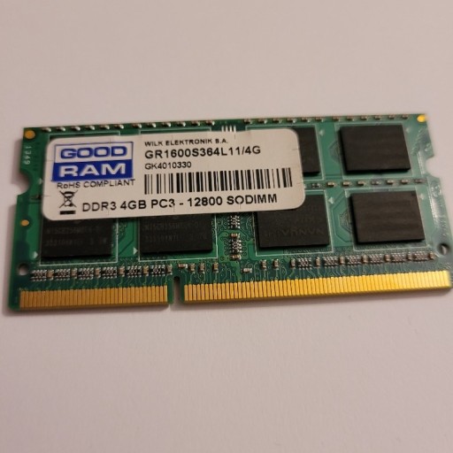 Zdjęcie oferty: DDR3 4GB GOOD RAM PC3-12800 SODIMM