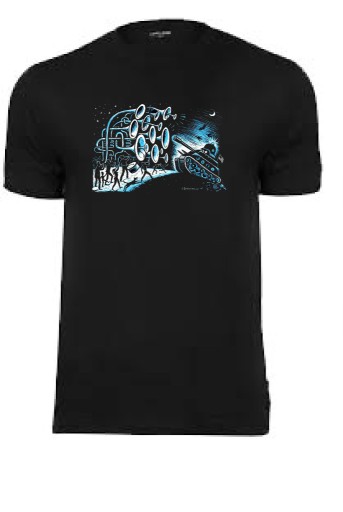 Zdjęcie oferty: Koszulka z nadrukiem "grafika-muzyka przeciwko wojnie". nowa