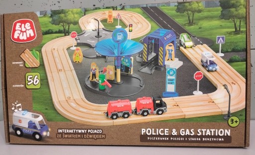 Zdjęcie oferty: Elefun Posterunek Policji i stacja benzynowa Policja Auta Tory 56 elementów