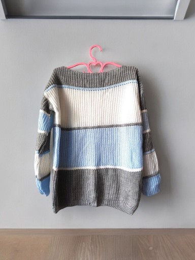 Zdjęcie oferty: Sweterek w paski szaro niebiesko białe 