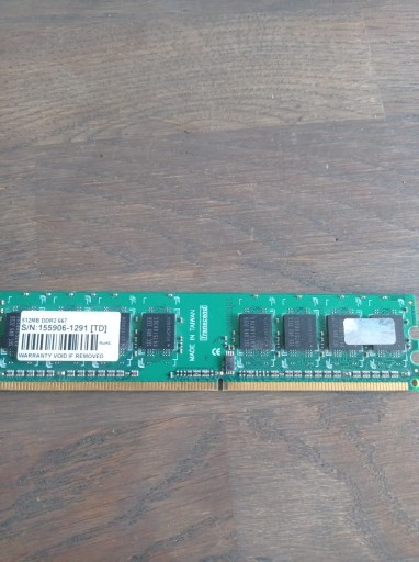 Zdjęcie oferty: Pamięć RAM TRANSCEND DDR2 512MB (1x512MB 667MHZ) 