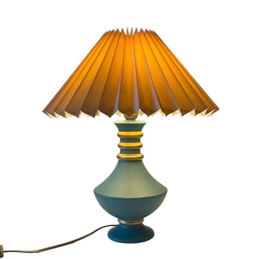 Zdjęcie oferty: Lampa stołowa vintage, ceramiczna, zielona.