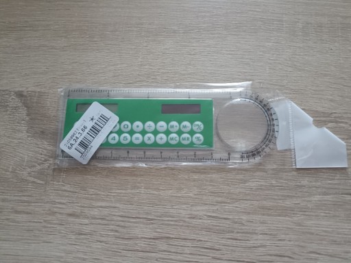 Zdjęcie oferty: Mini kalkulator słoneczny z przezroczystą linijką i lupą, zielony