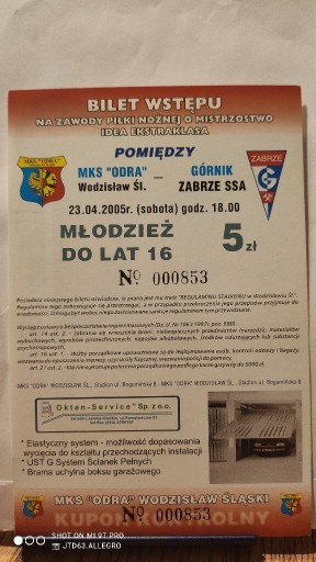 Zdjęcie oferty: Odra Wodzisław - Górnik Zabrze 2005