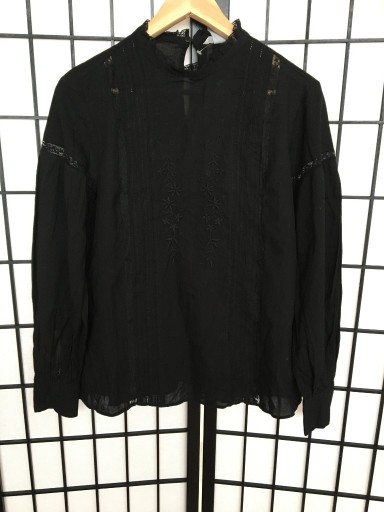 Zdjęcie oferty: H&M Koszula czarna z długim rękawem koronka 38/M