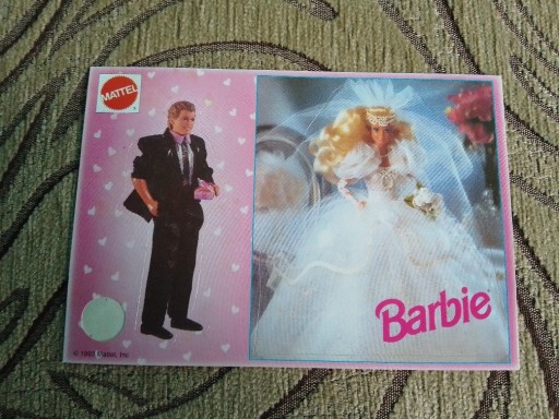 Zdjęcie oferty: Barbie naklejka pocztówka 1993 rok