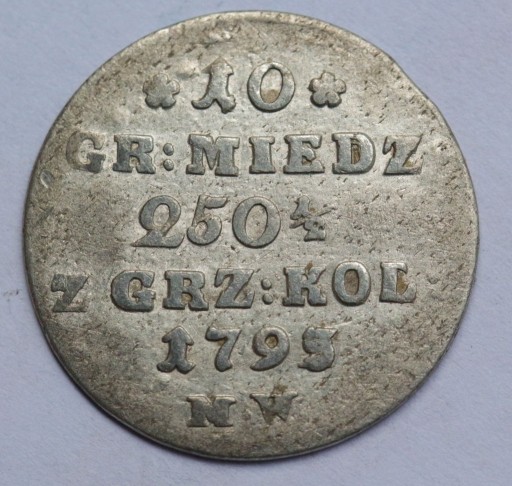 Zdjęcie oferty: 10 groszy miedziane 1793 przebite z 1792