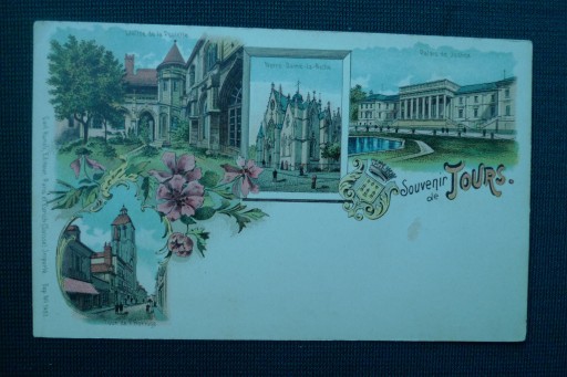 Zdjęcie oferty: SOUVENIR DE TOURS - LITHO PRZED 1905 R. CZYSTA