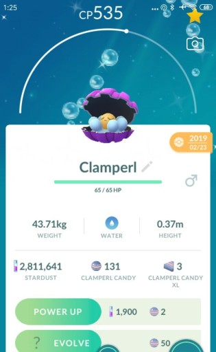 Zdjęcie oferty: Pokemon go Shiny Clamperl Wymiana Trade 30 days