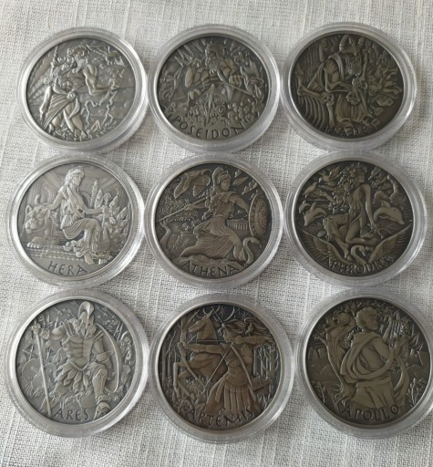 Zdjęcie oferty: Monety srebrne Zeus, Hades, Apollo..9 mone antique