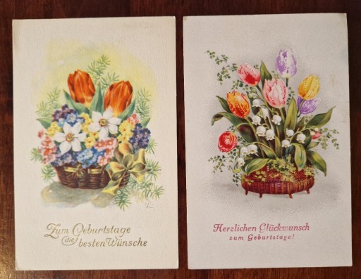 Zdjęcie oferty: Kwiaty, stare kartki, Wielkanoc