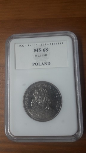 Zdjęcie oferty: 50 ZŁ BOLESŁAW I CHROBRY 1980 GARDING  MS 68