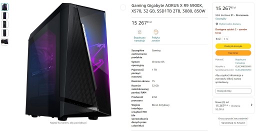 Zdjęcie oferty: Nowy. AORUS X Gaming Gigabyte R9 5900X, 3080 RTX