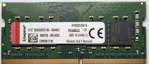 Zdjęcie oferty: Pamięć RAM DDR4 Kingston KVR32S22S816 16 GB