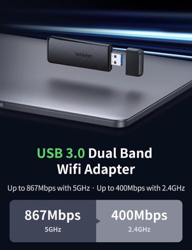 Zdjęcie oferty: UGREEN USB WiFi Adapter AC1300 5G 2.4G Dual Band