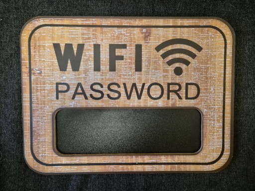 Zdjęcie oferty: Tabliczka informacyjna Wi Fi kredowa hasło drewno