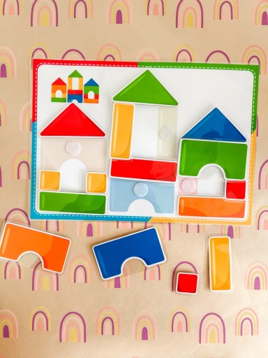 Zdjęcie oferty: Klocki puzzle układanka karta pracy Montessori