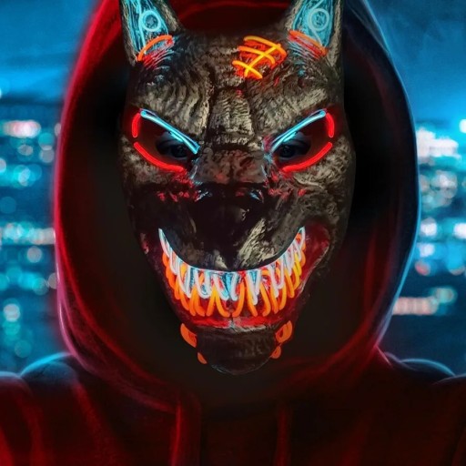 Zdjęcie oferty: Maska LED Wolfman. Horror, straszna maska