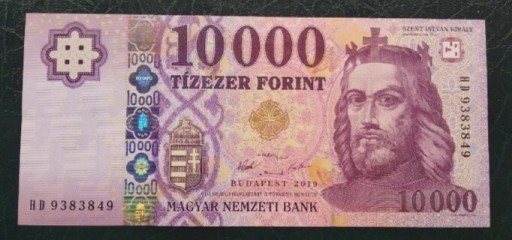 Zdjęcie oferty: Węgry, 10000 forint, 2019, XF+/aUNC