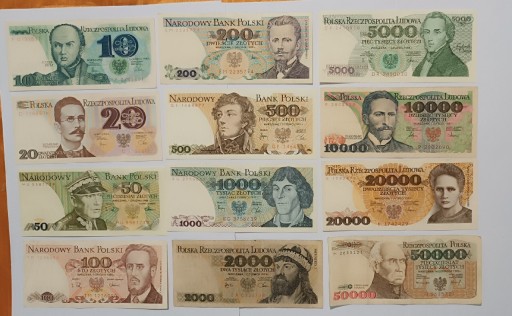 Zdjęcie oferty: 10-50000 złotych banknoty PRL 