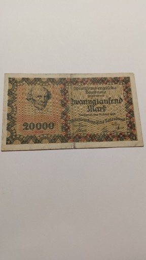 Zdjęcie oferty: 20 000 Marek 1923 Niemcy Okazja 