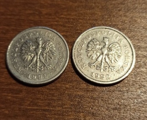 Zdjęcie oferty: Monety 1 zł z 1991 r i 1992 r 