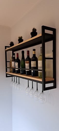 Zdjęcie oferty: Regał półka loft na wino I kieliszki 