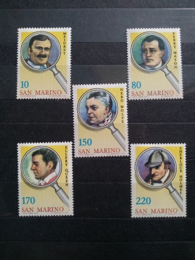 Zdjęcie oferty: Znaczki San Marino 1979 postacie detektywi 